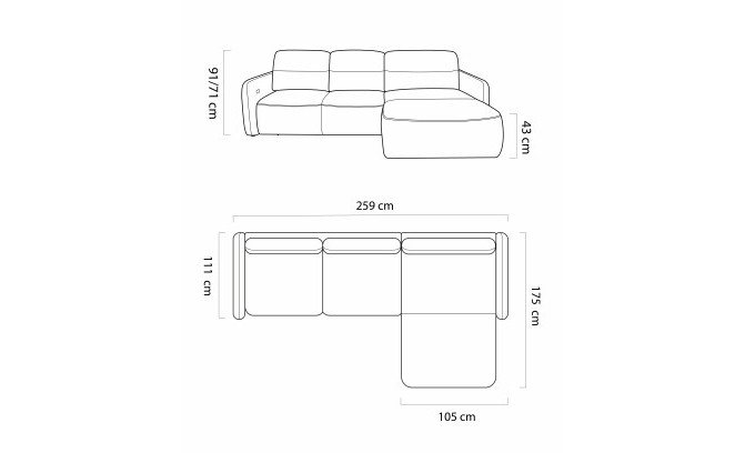 Stūra dīvāns CALVANO S